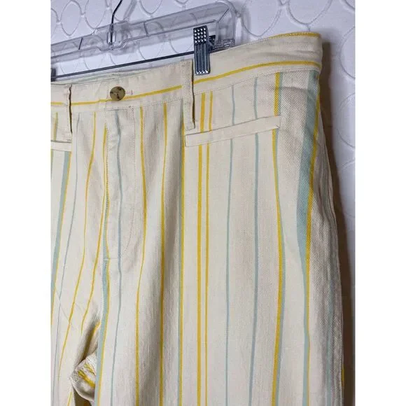 Madewell Pant Emmett Tall Wide Leg Crop Stripe NWT - Picture 8 of 10